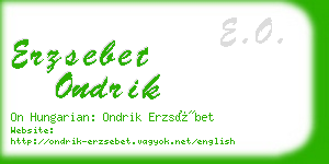 erzsebet ondrik business card